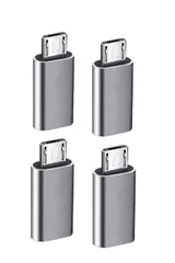 YFFSFDC USB-C → Micro USB アダプタ Type-C (メス) to Micro USB (オス) 変換アダプタ 4個入り マイクロUSB変換アダプター 変換コネクタ 充電とデータ転送 Xperia、Galaxy、Nexus、HUAWEI
