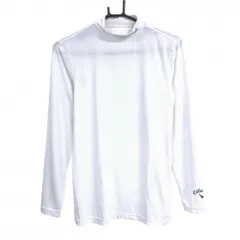 【美品】キャロウェイ ハイネックインナーシャツ白 ネックロゴ ストレッチ  メンズ M ゴルフウェア Callaway