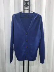 メンズ Vネック カーディガン ネイビー