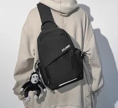 ワンショルダーバッグ レディース メンズ ボディバッグ ミニリュック 斜めがけ 軽量 大容量 通学 通勤 旅行 韓国風 シンプル カジュアル おしゃれ ブラック 黒 男女兼用 デイリーバッグ [1218]