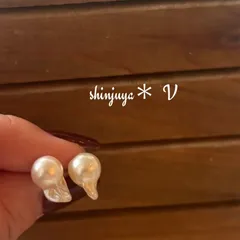国産あこや真珠♡本物パールピアス♡本真珠♡アレルギー対応♡バロック♡結婚式♡大粒♡