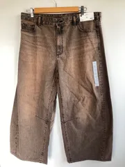 タグ付き ジーユー　バレルレッグジーンズ　2881202511100005　レディース　3XL ブラウン