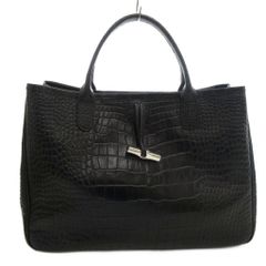 【中古】アニアリ aniary バルケッタ ショルダーバッグ クロコ型押し レザー ブラック /UO メンズ レディース アニアリ aniary バルケッタ ショルダーバッグ クロコ型押し レザー