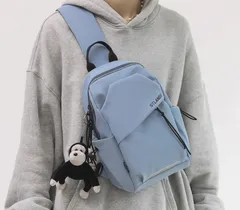 ワンショルダーバッグ レディース メンズ ボディバッグ ミニリュック 斜めがけ 軽量 大容量 通学 通勤 旅行 韓国風 シンプル カジュアル おしゃれ ブルー 青 男女兼用 デイリーバッグ [1220]