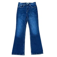 ZARA ハイウエスト ブーツカットデニム ストレッチ インディゴ サイズ42 レディースXXL ザラ