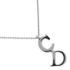 【Dior】クリスチャンディオール CD 金属製 シルバー レディース 3.6g ネックレス