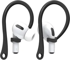 エディレス AirPods/AirPods プロ 全シリーズ対応 イヤーフック イヤホン 落下防止アクセサリー イヤーピース TPU Apple AirPods1/2/3 Pro (ブラック)