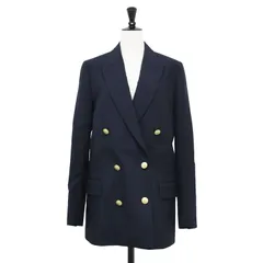 【美品】MADISONBLUE マディソンブルー ジャケット ネイビー 紺 サイズ:2(M) | ウール テーラード ジャケット | BLEECKER W6B BLAZER | ダブルブレスト 金ボタン | アウター ブレザー【レディース】【中古】