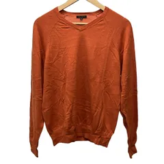 theory(セオリー) 長袖カットソー サイズ40 M メンズ - オレンジ Vネック/シルク混/カシミヤ混