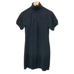 theory(セオリー) ワンピース サイズ4 S レディース美品  - 黒 タートルネック/半袖/ひざ丈/ニットワンピ