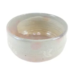 【kyoyaki】京焼 加藤春永造 嵯峨 茶碗 茶道具 抹茶茶碗 12.5×7.8cm ピンク ユニセックス 食器