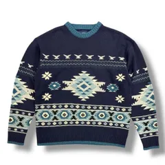 参考上代35200円 未使用 DESCENDANT 24AW MORAY CREW NECK KNIT クルーネックニット セーター ディセンダント 242MADS-KNM04 ネイビー 3 （96726A）のサムネイル