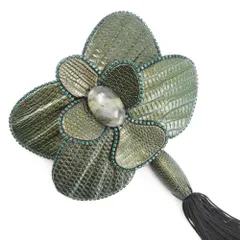 ロングタッセル 緑 レディース 93g ブローチ