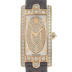 【HARRY WINSTON】ハリーウィンストン アヴェニューCミニ ベゼルダイヤ AVCQHM16RR045 K18ピンクゴールド×クロコダイル×ダイヤモンド 黒 クオーツ アナログ表示 レディース ホワイトシェル文字盤 腕時計 ハリーウィンストン HARRY WINSTON アヴェニュー Cミニ ベゼルダイヤ