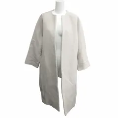 ミラオーウェン Mila Owen 20AW ノーカラードルマンCT コート ウールブレンド 総裏 白 ホワイト サイズ0 XS相当 IBO70