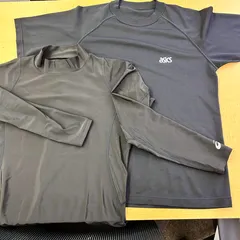 アシックス セット販売 asics アシックス ハイネック　ロングスリーブシャツ XLサイズ 半袖 Tシャツ Lサイズ 黒 ブラック 〇◇