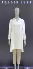 【美品】 theory luxe 長袖ロング丈ブラウス 38 ホワイト