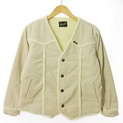 ラングラー WRANGLER ボアブルゾン コーデュロイ ノーカラー ジャケット S ベージュ 0828 IBO80