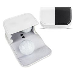 Brand new Crestgolf golf ball pouch/case with ball marker attachment and tee holder. Features a magnetic closure and premium leather construction. Half-size design.