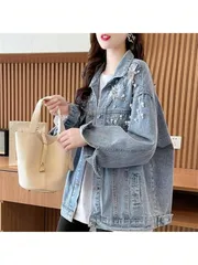 レディース ジャケット デニムジャケット コート アウター ジージャン トップス 上着 春 秋 長袖 デニム カジュアル ファッション ゆったり