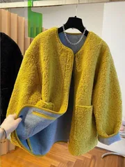 レディース 長袖カーディガン フリースコート ボアジャケット ゆったり ノーカラー ブルゾン ファスナー 防風 保温 秋冬