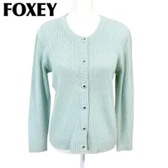 FOXEY カーディガン カシミヤ 長袖 42 ミントグリーン 無地