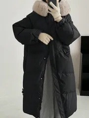 中綿ジャケット ダウンコート レディース ロング丈 大きいサイズ ファーフード付き 冬 防寒 防風 厚手 あったか カジュアル 通勤 通学 アウ