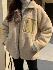 ボアブルゾン ボアジャケット リバーシブル ボアコート ブルゾン マウンテンパーカー フリースジャケット 厚手 スタンドブルゾン もこもこ 