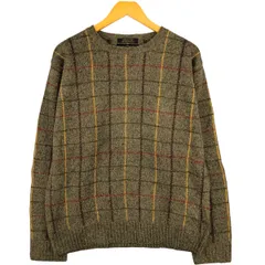 古着 トミーヒルフィガー TOMMY HILFIGER チェック柄 ウールニットセーター メンズXL相当/eaa606504