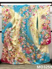 振袖 桐屋 翠山工房 銀通し 金彩 絞り加工 身丈164cm MO2295 - メルカリ