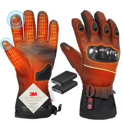 電熱グローブ 電熱手袋 【2026年新モデル 防衝撃ヒーターグローブ】 20000mAhバッテリー付き 65℃最高温度 プロテクター付き 3Mシンサレート バイク用 メンズ レディース 3段階温度調節 タッチパネル対応 滑り止め 裏起毛 防寒 (ブラック, 0