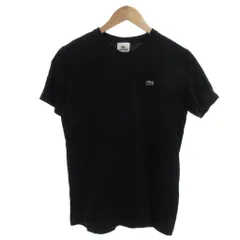 ラコステ LACOSTE Tシャツ Vネック ロゴワッペン 半袖 2 黒 ブラック /BS ■YHS4