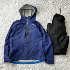 状態良 フォックスファイヤー セットアップ デリュージレインスーツ ネイビー　Mサイズ  レディース レインスーツ 古着 4574のサムネイル