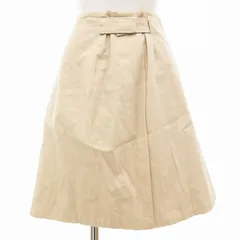 バーバリー ロンドン BURBERRY LONDON ラップスカート ノバチェック ひざ丈 40 ベージュ /FF IBO78