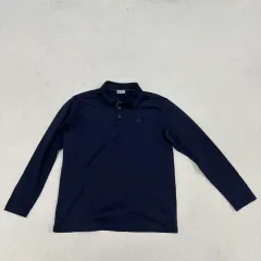 2XL アディダス ゴルフ メンズ 長袖 カラ シャツ ネイビー 0105