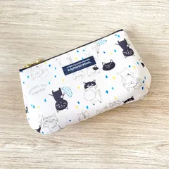 ハンドメイド ポーチ ぷっくりポーチ 猫柄 ネコ