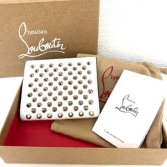 【未使用品】クリスチャンルブタン マカロン スタッズ 長財布 ホワイト 箱付 未使用品】クリスチャンルブタン マカロン スタッズ 長財布 ホワイト