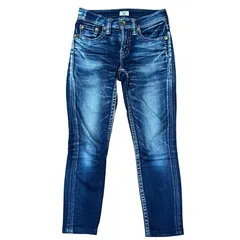 RODEO CROWNS クロップド スキニーデニム インディゴ サイズ24 レディースXS ロデオクラウンズ