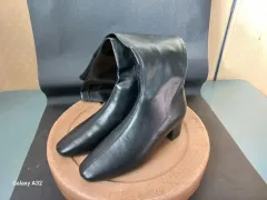 ブラック ロングブーツ レディース ヒールブーツ