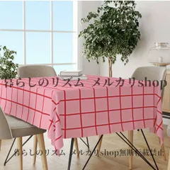 テーブルクロス チェック柄 スクエアテーブルクロス 耐久性ポリエステル製 マシン洗濯可能 エレガント テーブルカバー 室内 屋外用 ホームデコレーション パーティー ウェディング ピクニック レストラン カフェ 滑らかな仕上げ ギフト ピンク＆レッド