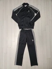 アディダス ブラック 3本線 トレーニングウェア 上下セット xs