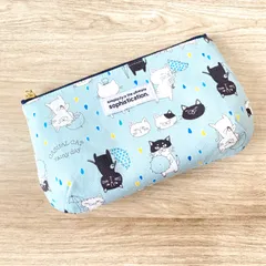ハンドメイド ポーチ ぷっくりポーチ ネコ 猫柄