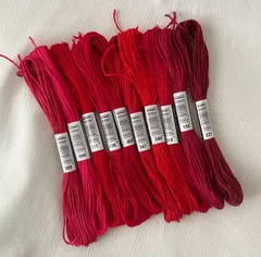 H.刺繍糸　10本セット　レッド系のセット★ハンドメイド