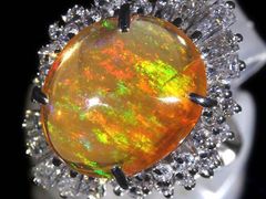 七色フルカラー ブラックオパールリング 1.15ct - メルカリ