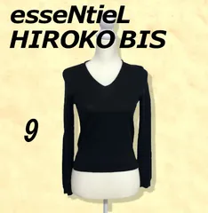 esseNtieL HIROKO BIS エッセンシャル ヒロコビス トップス ニット セーター 長袖 Ｖネック タイト レディース ブラック 9