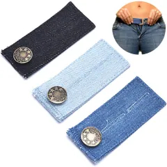 [TBDBNR] ウエスト調整（3枚セット/3色/8.3cm*3.5cm）ウエスト伸ばす ボタン式 アジャスター アジャスターボタン 広げる サイズ 延長 ズボン 金属 スカート/ジーンズに適用 裁縫不要 簡単 調整可能 ブランド: TBDBNR