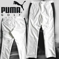 PUMA プーマ ゴルフ TEXBRID サイドライン ストレッチ テーパード ロングパンツ ゴルフウェア 627651 定価1.3万 ホワイト ブラック  ▲032▼50425w04