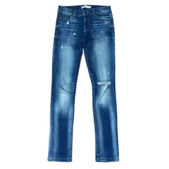 ZARA BASIC スキニーデニム ダメージ加工 インディゴ サイズ36 レディースM ザラベーシック