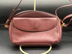 12707-019★Cartier/カルティエ/マストライン/ショルダーバッグ/肩掛け/斜め掛けショルダー/レザー/ボルドー/バーガンディ★