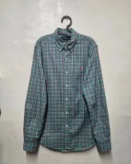 ポロラルフローレン チェックシャツ グリーン M